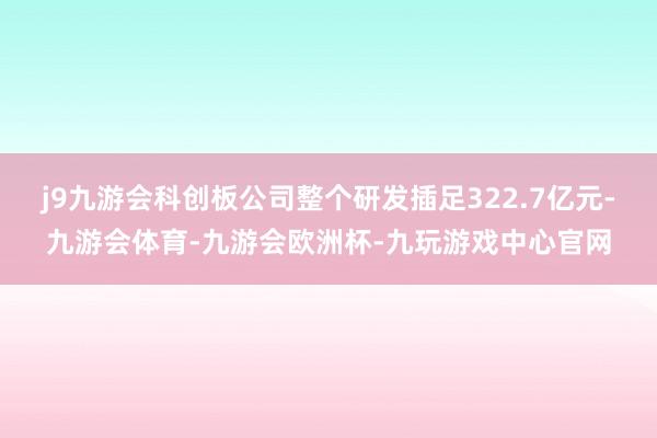 j9九游会科创板公司整个研发插足322.7亿元-九游会体育-九游会欧洲杯-九玩游戏中心官网